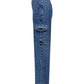 High Rise Straight Jeans with Cargo Pockets