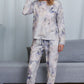 Shiny Tie-Dye Crewneck Top and Drawstring Waist Joggers Lounge Set