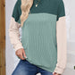 Lovelet Color Block Round Neck Long Sleeve Sweatshirt