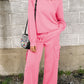 Full Size Round Neck Long Sleeve Top and Drawstring Pants Set