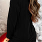 MERRY Round Neck Long Sleeve Top and Shorts Lounge Set