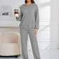 Dropped Shoulder Long Sleeve Hoodie and Pants Set