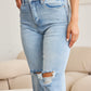 RFM Full Size Tummy Control High Waist Raw Hem Distressed Jeans