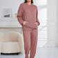 Dropped Shoulder Long Sleeve Hoodie and Pants Set