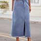 Slit Asymmetrical Waist Denim Skirt