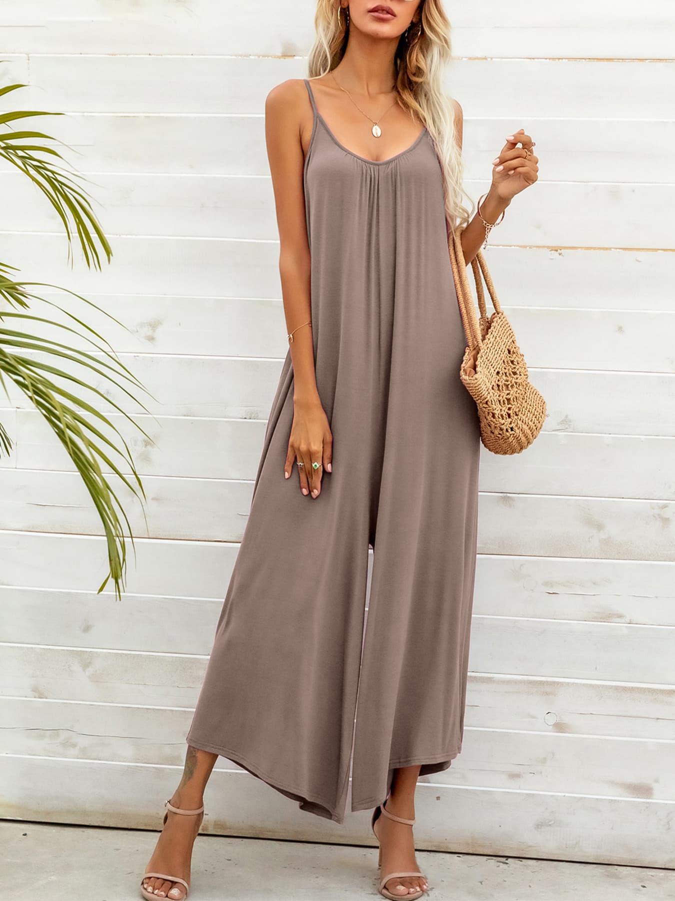 Spaghetti Strap Scoop Neck Jumpsuit