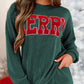 MERRY Round Neck Long Sleeve Top and Shorts Lounge Set