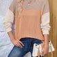 Lovelet Color Block Round Neck Long Sleeve Sweatshirt