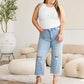 RFM Full Size Tummy Control High Waist Raw Hem Distressed Jeans