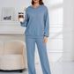 Dropped Shoulder Long Sleeve Hoodie and Pants Set