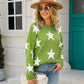 Angel Wings Star Round Neck Dropped Shoulder Sweater