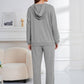 Dropped Shoulder Long Sleeve Hoodie and Pants Set