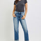 RISEN Full Size High Rise Crop Straight Roll Up Jeans