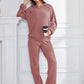 Dropped Shoulder Long Sleeve Hoodie and Pants Set