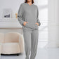 Dropped Shoulder Long Sleeve Hoodie and Pants Set