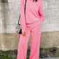 Full Size Round Neck Long Sleeve Top and Drawstring Pants Set