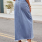 Slit Asymmetrical Waist Denim Skirt