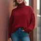 Basic Bae Turtleneck Dropped Shoulder Long Sleeve Sweater