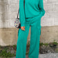 Full Size Round Neck Long Sleeve Top and Drawstring Pants Set