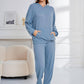 Dropped Shoulder Long Sleeve Hoodie and Pants Set