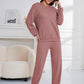 Dropped Shoulder Long Sleeve Hoodie and Pants Set