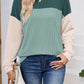 Lovelet Color Block Round Neck Long Sleeve Sweatshirt