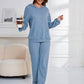 Dropped Shoulder Long Sleeve Hoodie and Pants Set