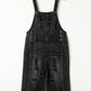 Distressed Wide Strap Denim Overalls