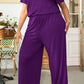 Plus Size Drawstring Waist Short Sleeve Jumpsuit