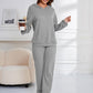 Dropped Shoulder Long Sleeve Hoodie and Pants Set