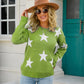 Angel Wings Star Round Neck Dropped Shoulder Sweater