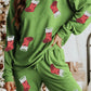 Sequin Socks Round Neck Long Sleeve Top and Pants Lounge Set